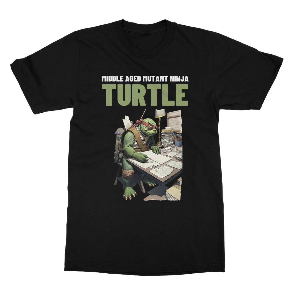 middle aged mutant ninja turtle t shirt black
