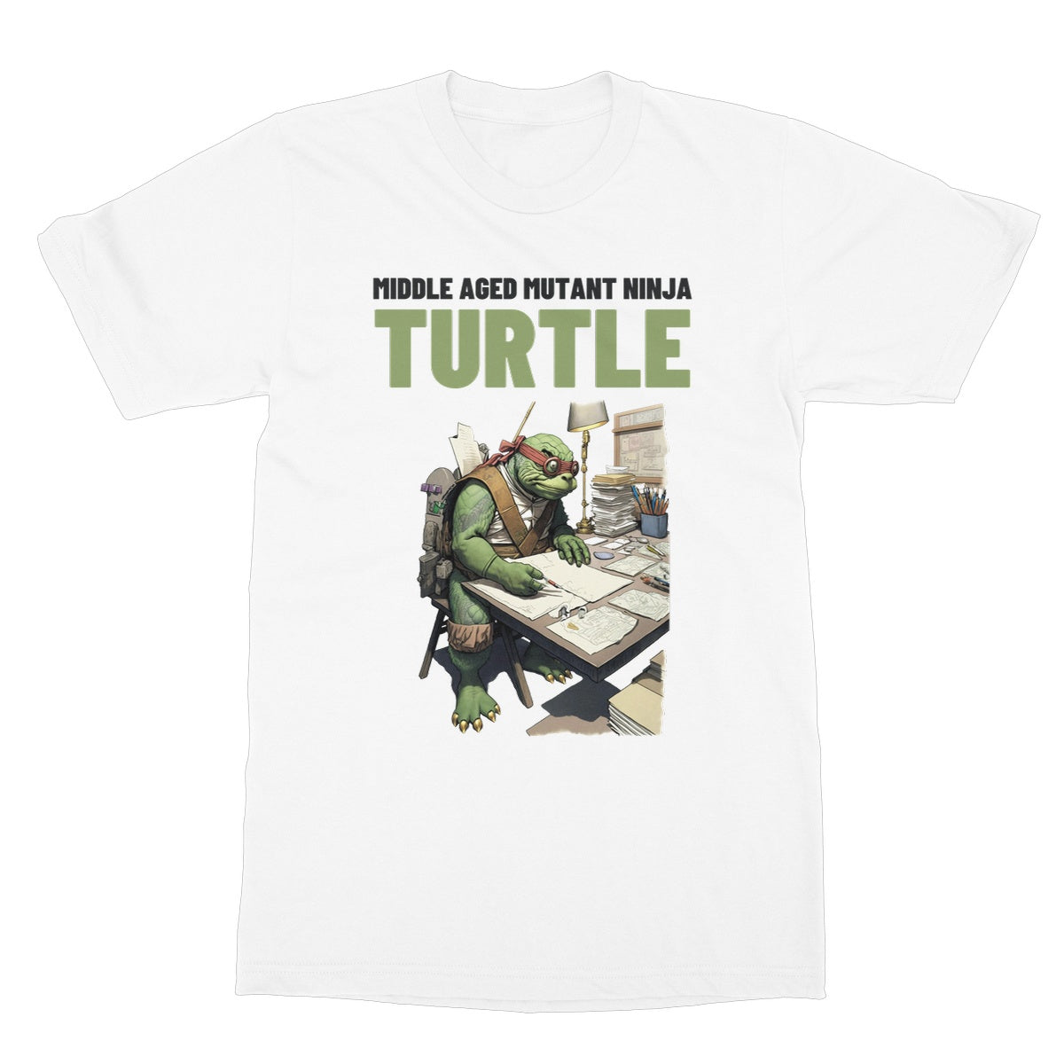 middle aged mutant ninja turtle t shirt white