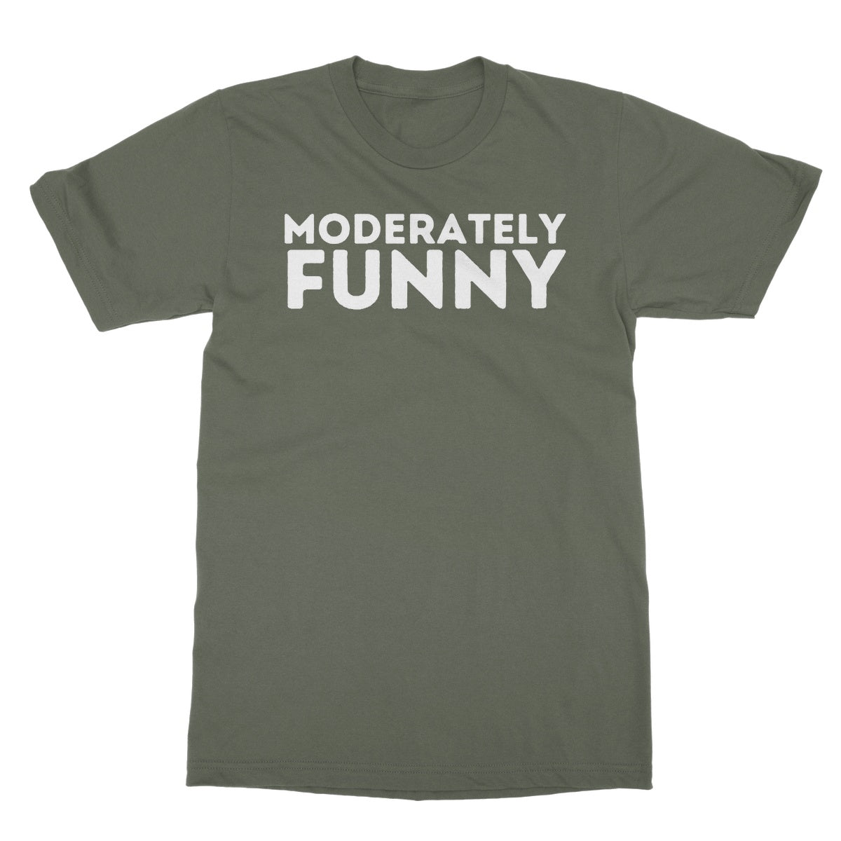 moderately funny t shirt green