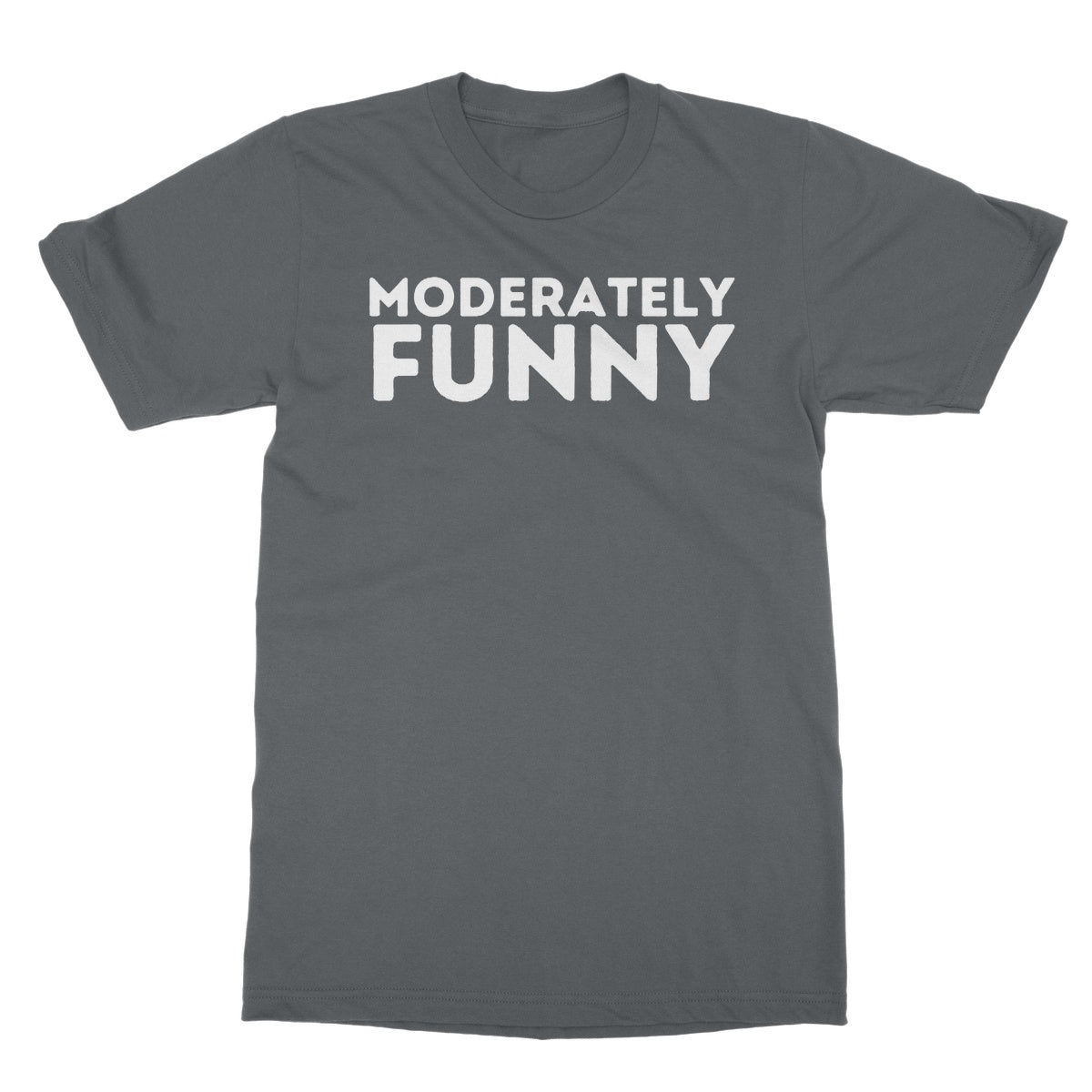 moderately funny t shirt grey
