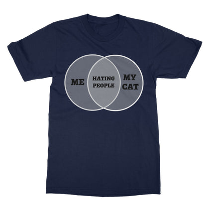 Me & My Cat Venn Diagram T-Shirt - Navy - Funny T-Shirt