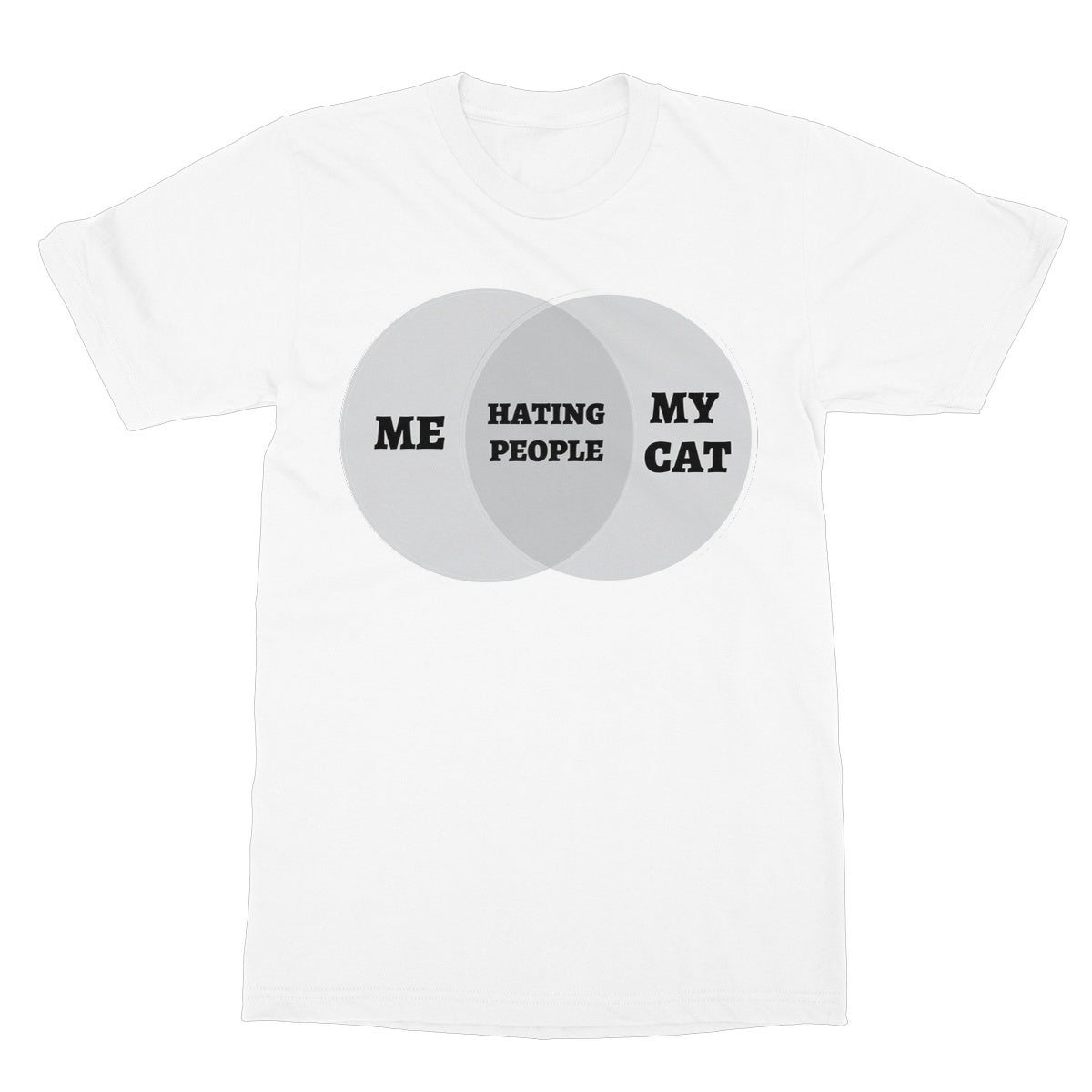 my cat hates people t shirt white