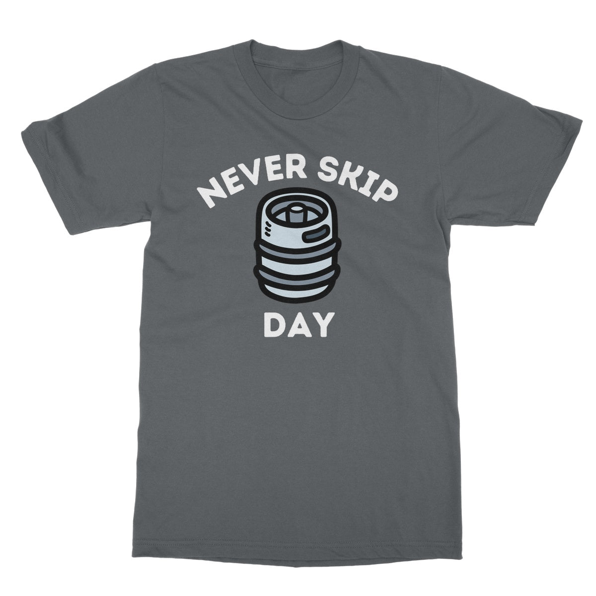 never skip keg day t shirt grey
