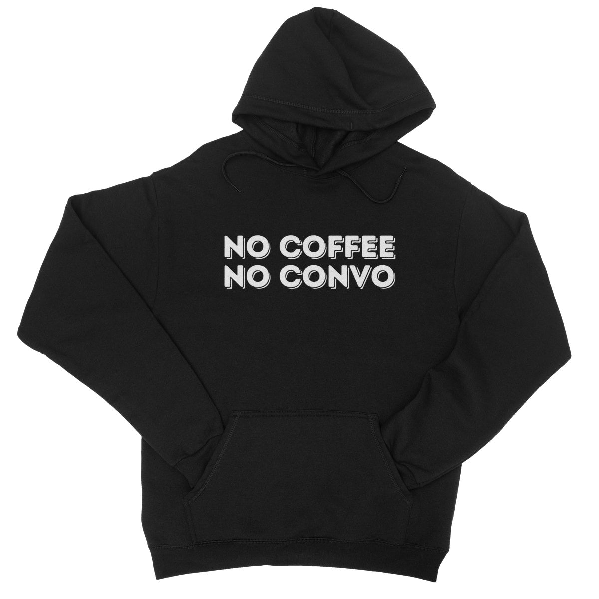 no coffee no convo hoodie black
