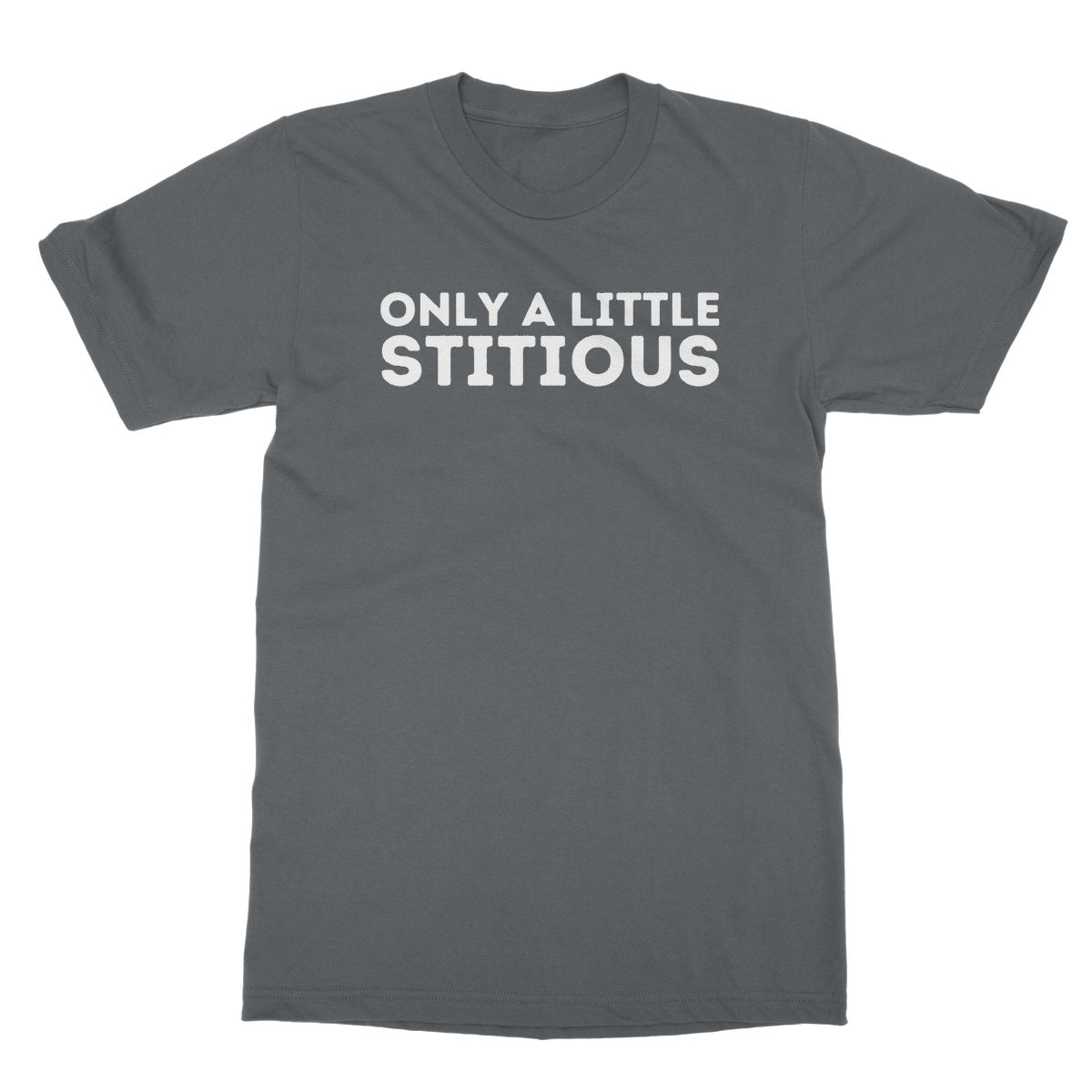 only a little stitious t shirt grey