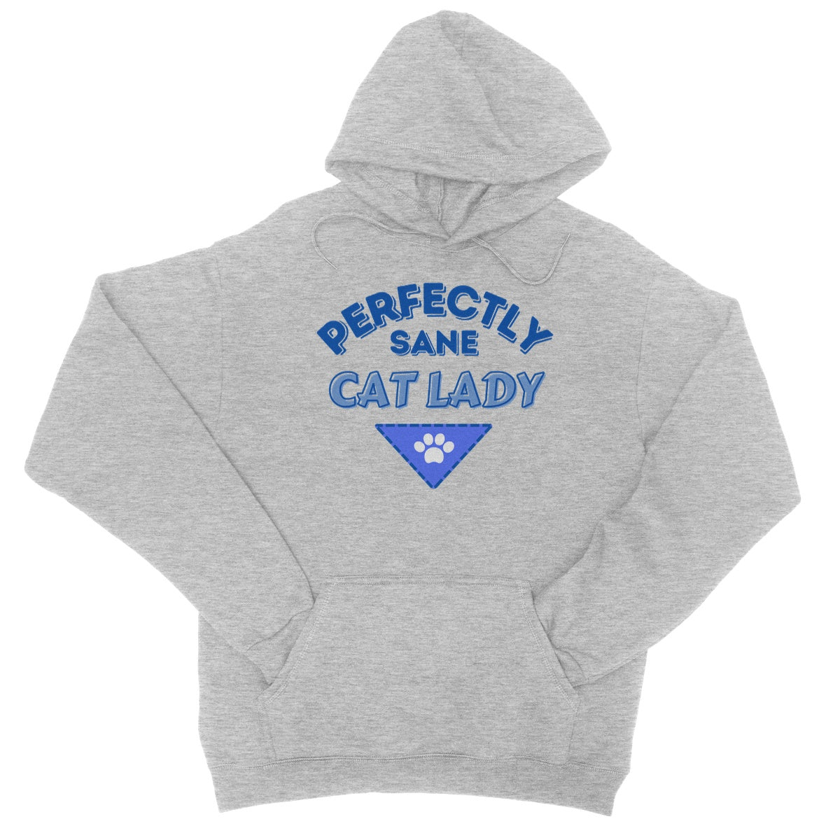 perfectly sane cat lady hoodie light grey