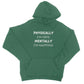 physically here mentally napping hoodie green