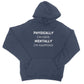 physically here mentally napping hoodie navy