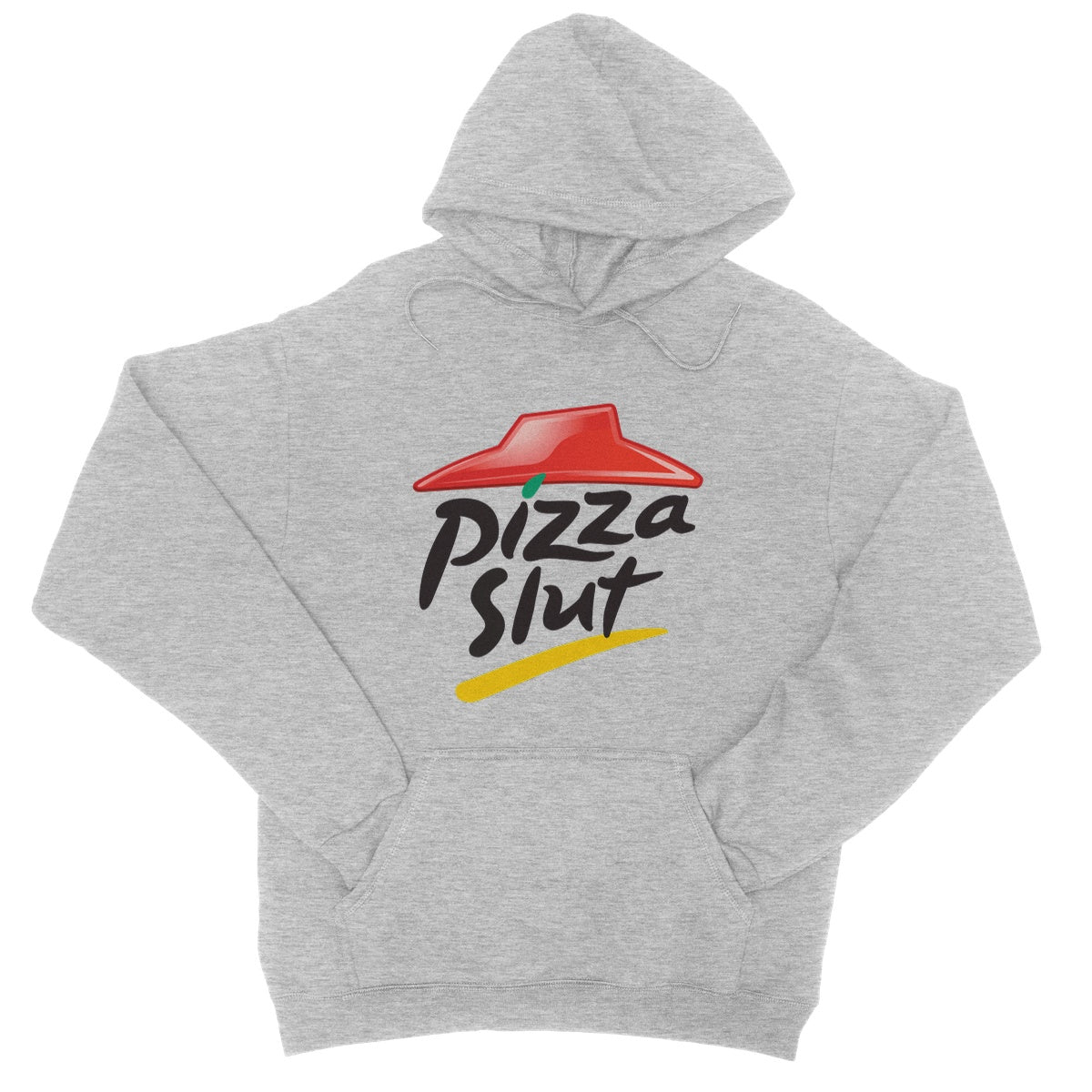 pizza slut hoodie grey