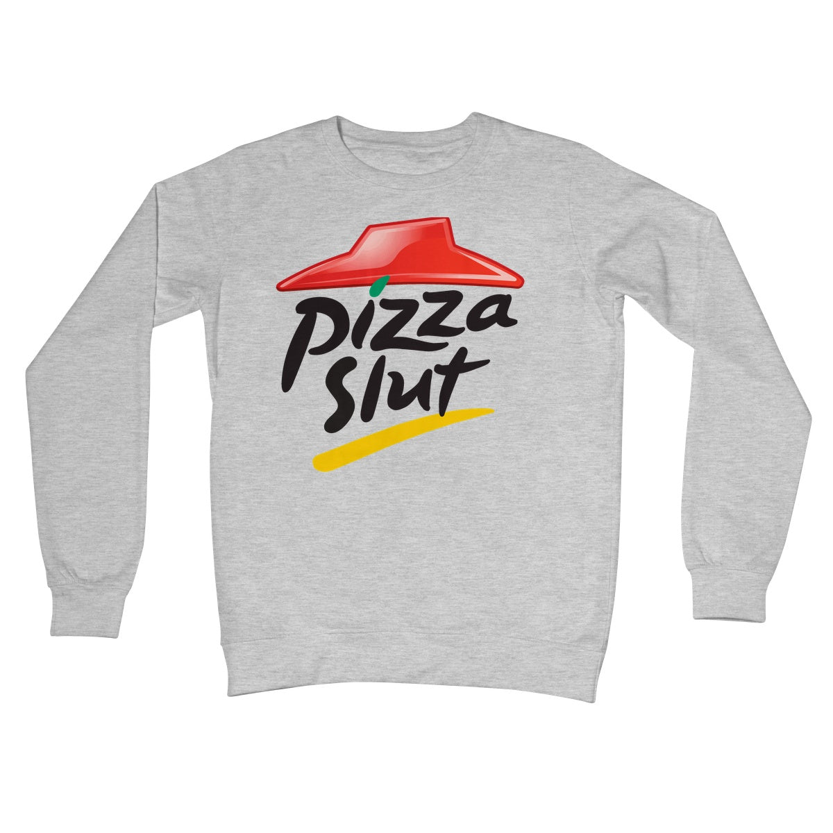 pizza slut jumper light grey