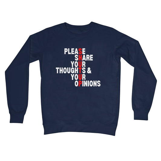 please share your thoughts and opinions jumper navy