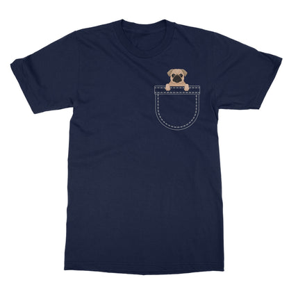 Pug In My Pocket T-Shirt - Navy - Funny T-Shirt