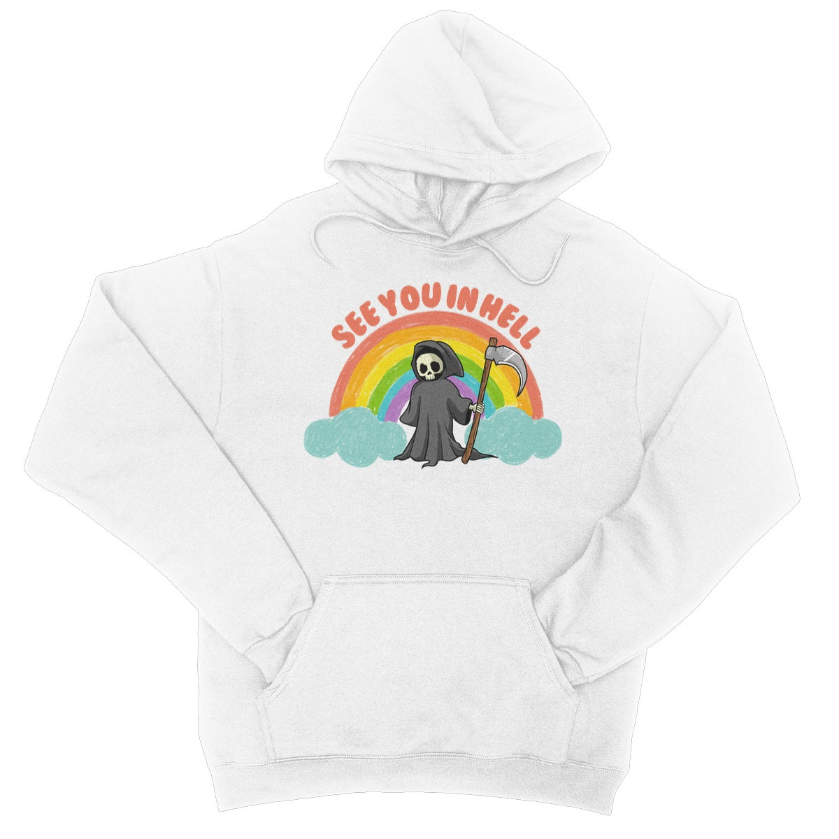 see you in hell hoodie white