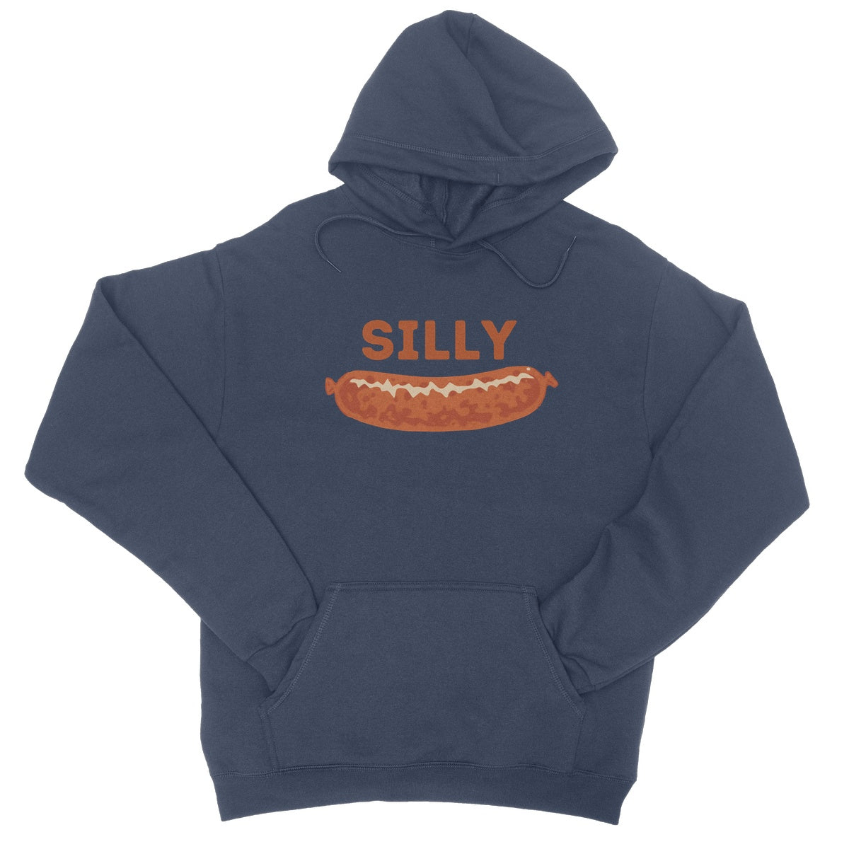 silly sausage hoodie navy