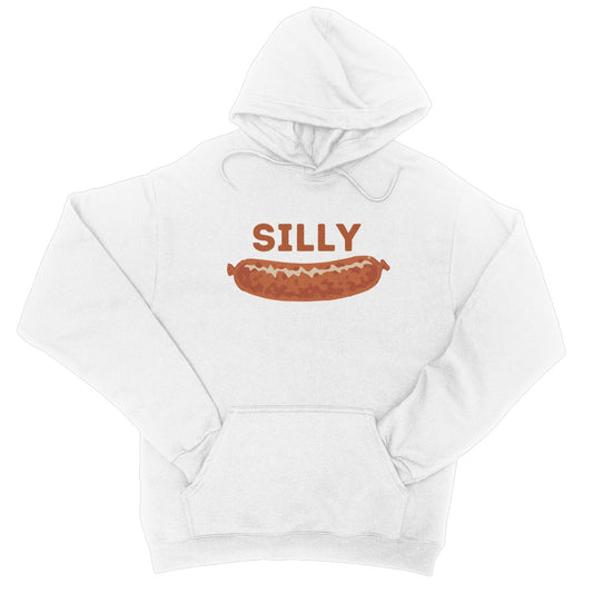 silly sausage hoodie white