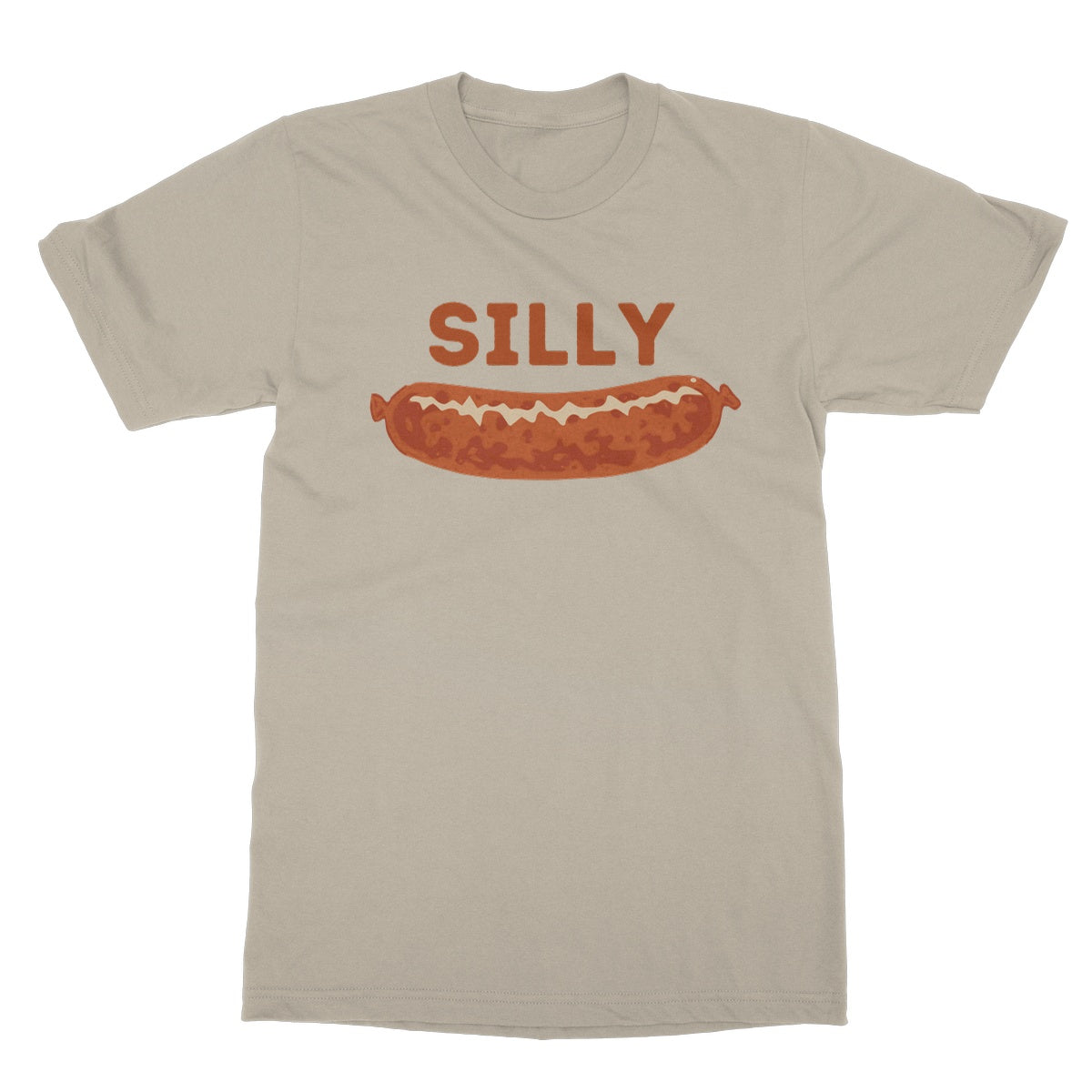 silly sausage t shirt beige