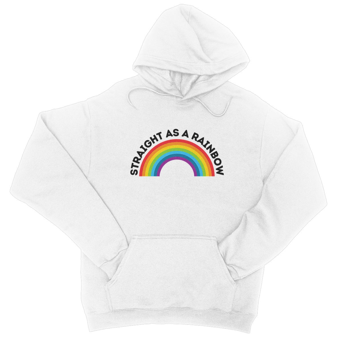 straight as a rainbow hoodie white