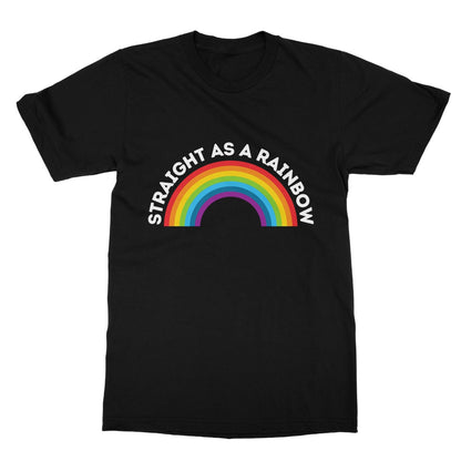straight as a rainbow t shirt black