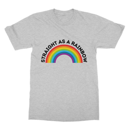 Straight As A Rainbow T-Shirt - Sport Grey - Funny T-Shirt