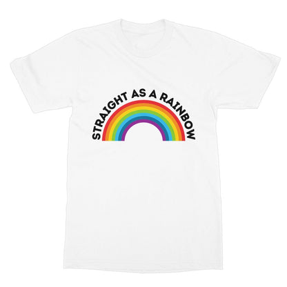 Straight As A Rainbow T-Shirt - White - Funny T-Shirt