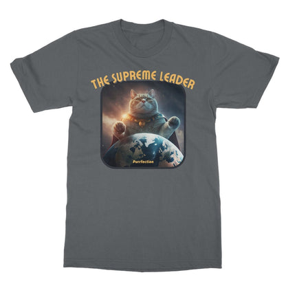 The Supreme Cat Leader T-Shirt - Charcoal - Funny T-Shirt