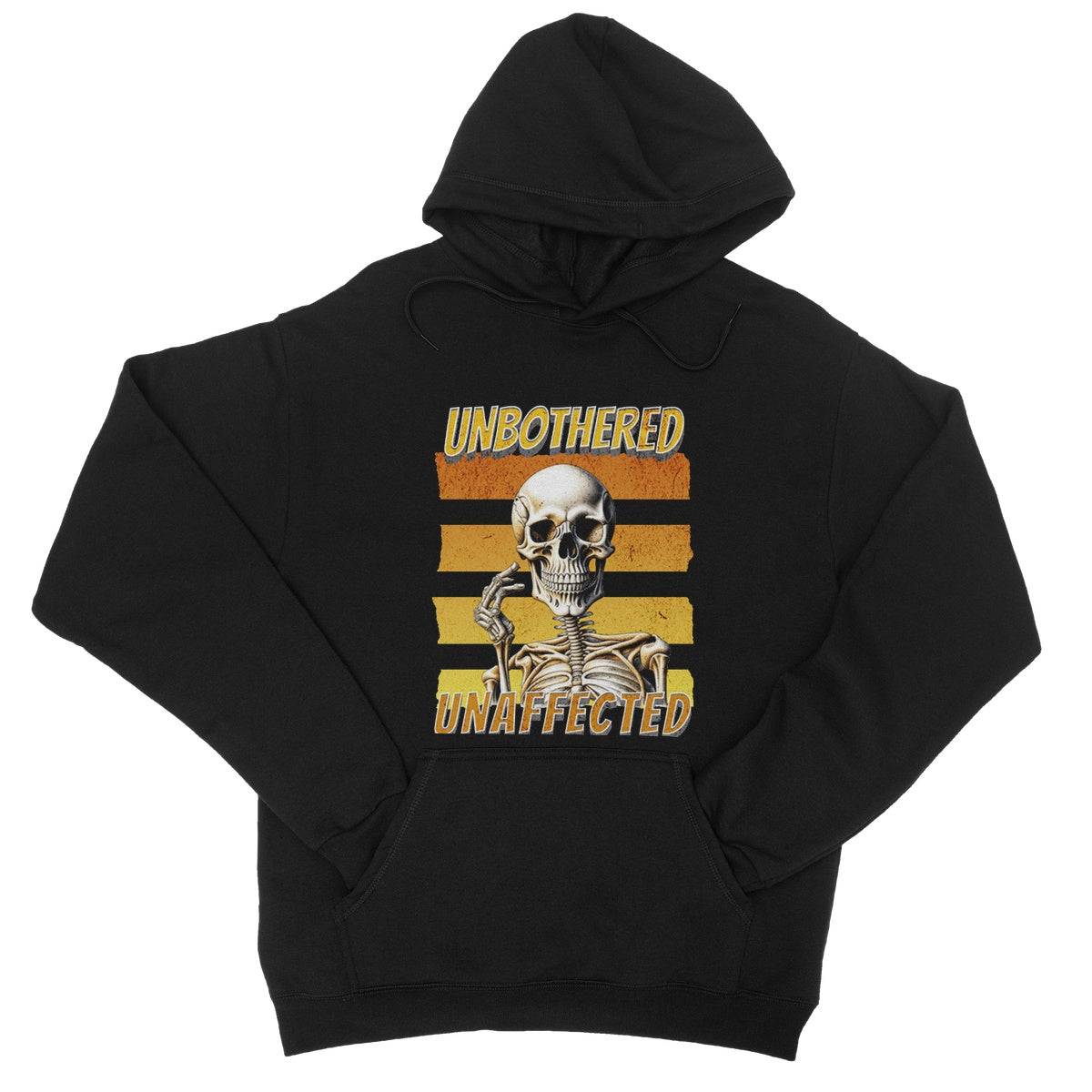 unbothered unaffected hoodie black