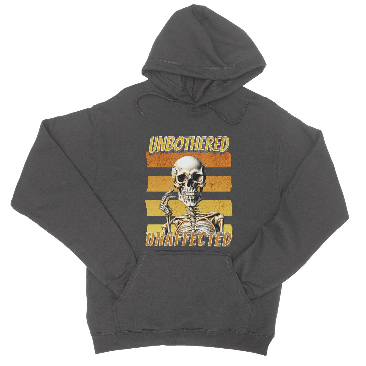 unbothered unaffected hoodie charcoal