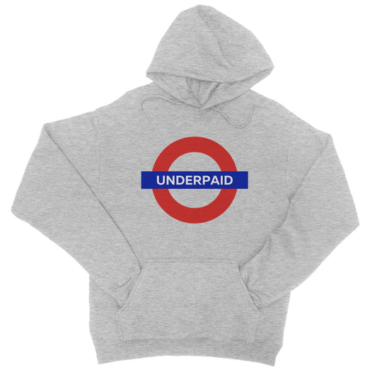 underpaid hoodie light grey